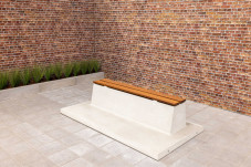 Concrete Bench DeLuxe with Base Plate without backrest