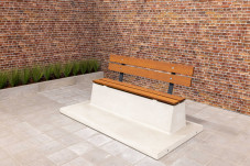 Concrete Bench DeLuxe with Base Plate with Backrest